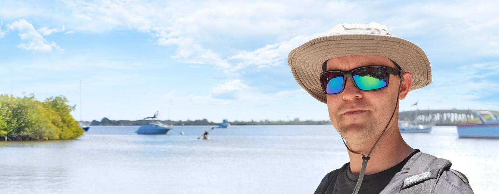 HOBO Ambassador Austin Fox, Ph.D. on the Florida coast.