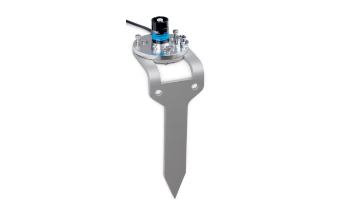 leveling stake with light sensor in bracket
