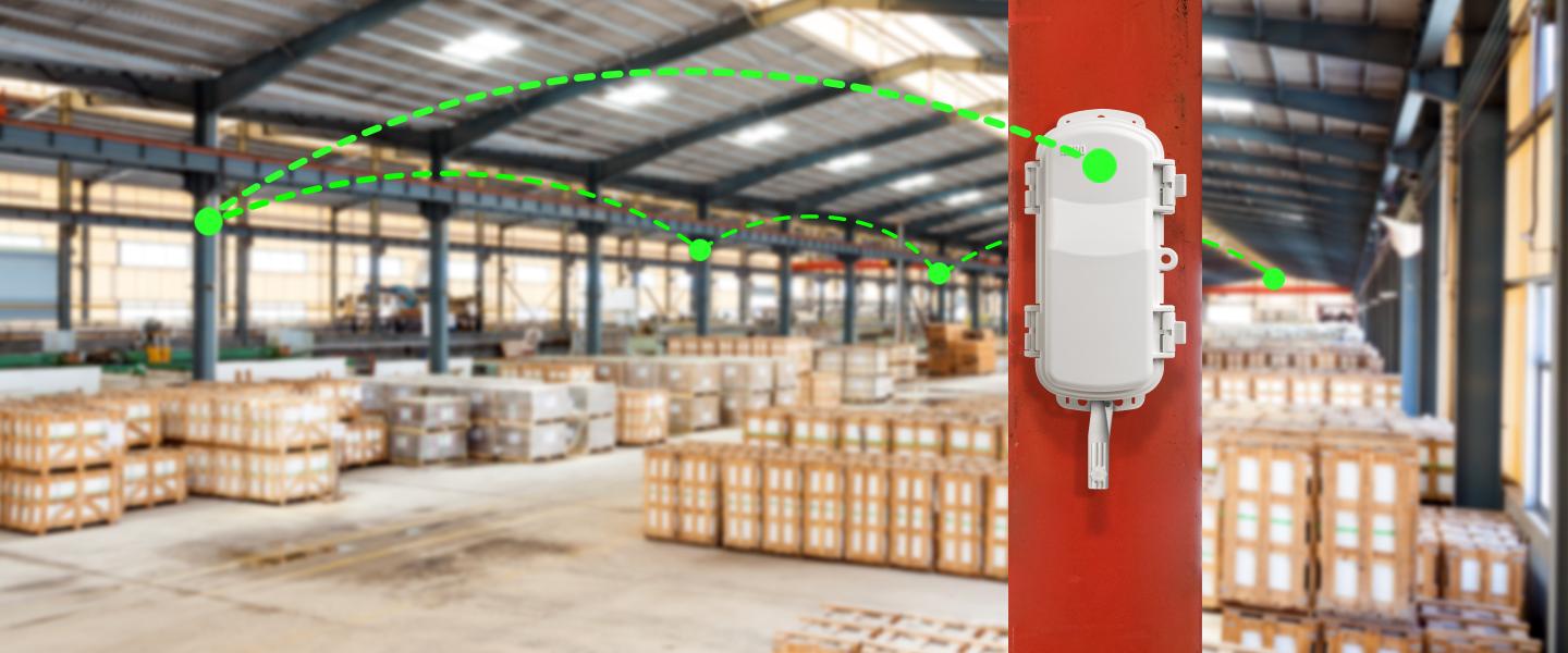 Indoor HOBOnet system in a warehouse