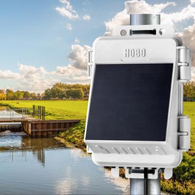 HOBO remote monitoring station in estuary receives data from wireless water data loggers 