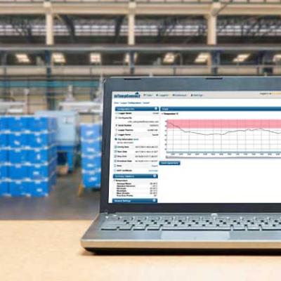 picture of laptop with InTemp cloud-based monitoring software on laptop