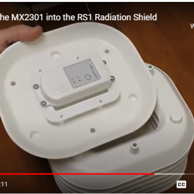image of HOBO video showing how to install data logger into radiation shield