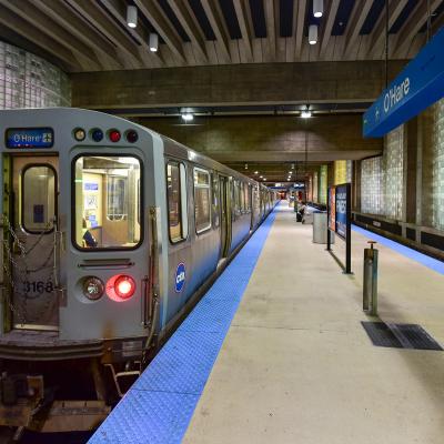 Chicago subway where data loggers monitor underground climate change study 