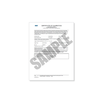 Certificate of Calibration