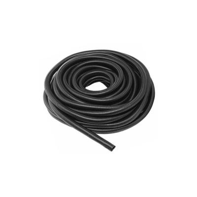 Roll of black rigid split conduit accessory for cable management