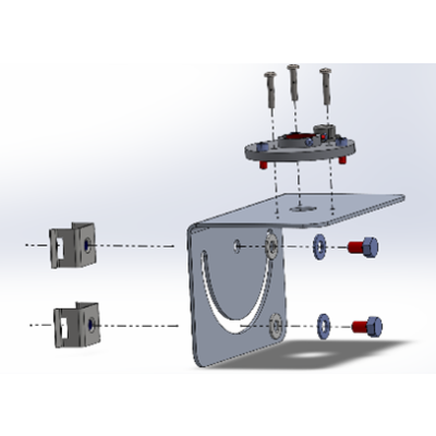 2003S leveling fixture mounted on bracket 